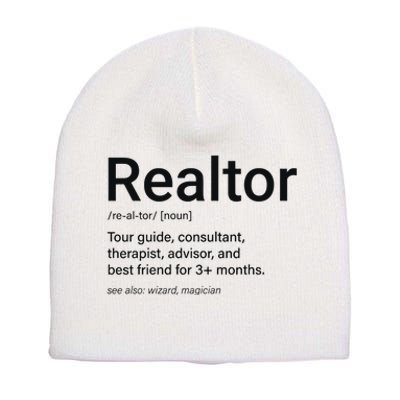 Realtor Real Estate Funny Real Estate Short Acrylic Beanie