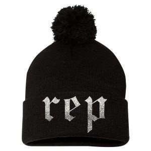 Rep Pom Pom 12in Knit Beanie