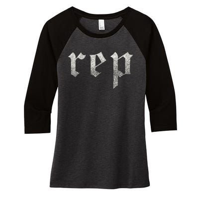 Rep Women's Tri-Blend 3/4-Sleeve Raglan Shirt