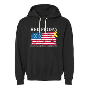 R.E.D Remember Everyone Deployed Red Friday Military Garment-Dyed Fleece Hoodie