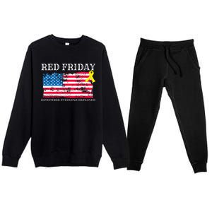 R.E.D Remember Everyone Deployed Red Friday Military Premium Crewneck Sweatsuit Set