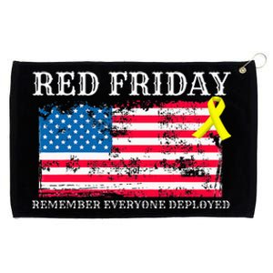 R.E.D Remember Everyone Deployed Red Friday Military Grommeted Golf Towel