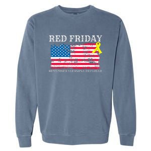 R.E.D Remember Everyone Deployed Red Friday Military Garment-Dyed Sweatshirt