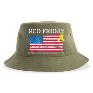 R.E.D Remember Everyone Deployed Red Friday Military Sustainable Bucket Hat