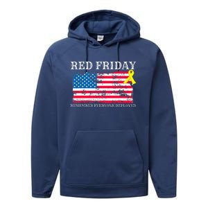 R.E.D Remember Everyone Deployed Red Friday Military Performance Fleece Hoodie