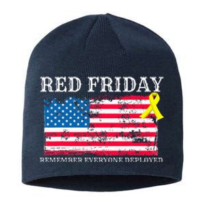 R.E.D Remember Everyone Deployed Red Friday Military Sustainable Beanie