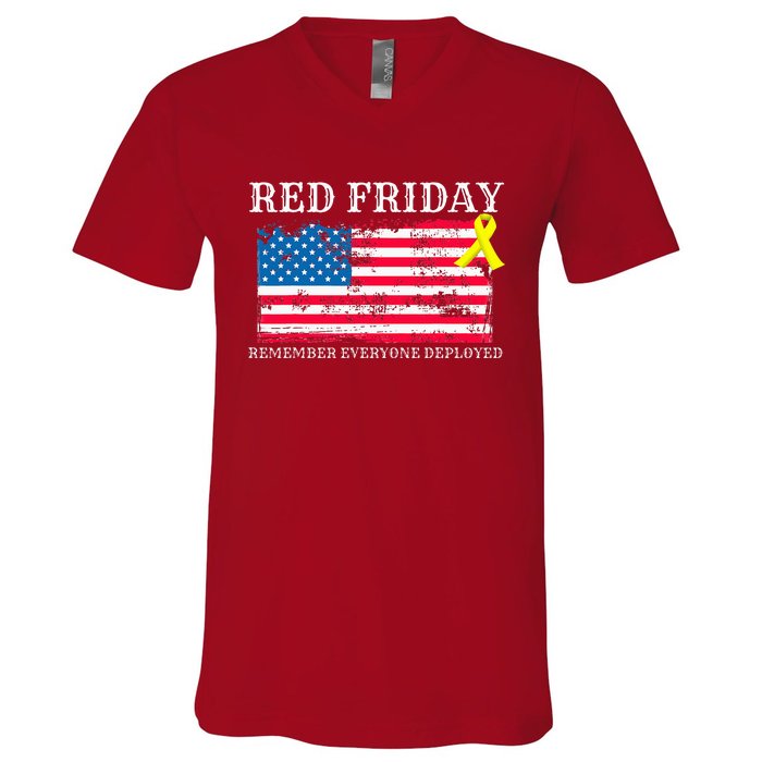 R.E.D Remember Everyone Deployed Red Friday Military V-Neck T-Shirt