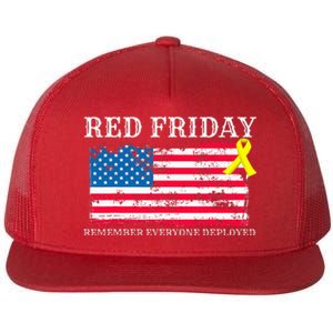 R.E.D Remember Everyone Deployed Red Friday Military Flat Bill Trucker Hat