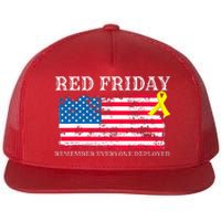 R.E.D Remember Everyone Deployed Red Friday Military Flat Bill Trucker Hat