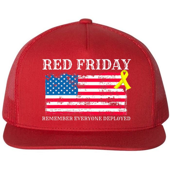 R.E.D Remember Everyone Deployed Red Friday Military Flat Bill Trucker Hat