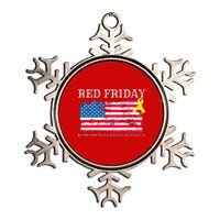 R.E.D Remember Everyone Deployed Red Friday Military Metallic Star Ornament