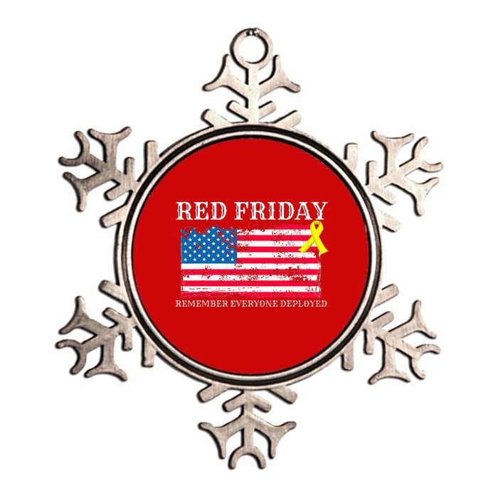 R.E.D Remember Everyone Deployed Red Friday Military Metallic Star Ornament