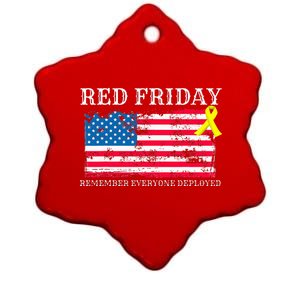 R.E.D Remember Everyone Deployed Red Friday Military Ceramic Star Ornament