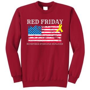 R.E.D Remember Everyone Deployed Red Friday Military Tall Sweatshirt