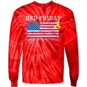 R.E.D Remember Everyone Deployed Red Friday Military Tie-Dye Long Sleeve Shirt