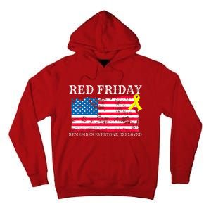 R.E.D Remember Everyone Deployed Red Friday Military Tall Hoodie