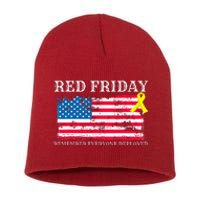 R.E.D Remember Everyone Deployed Red Friday Military Short Acrylic Beanie