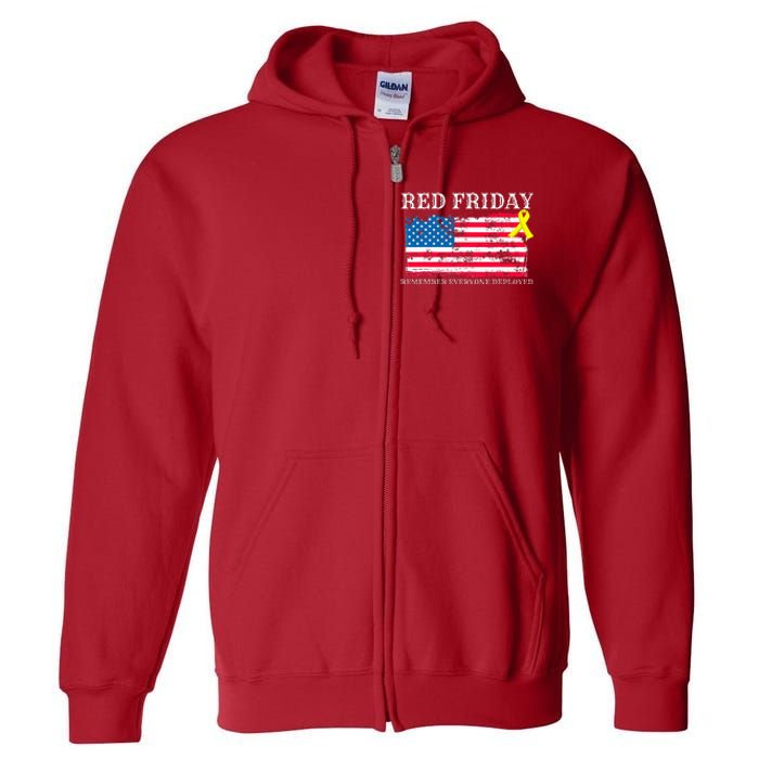 R.E.D Remember Everyone Deployed Red Friday Military Full Zip Hoodie