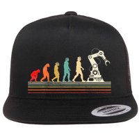 Robot Robotics Engineer Retro Vintage Flat Bill Trucker Hat