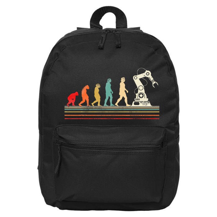 Robot Robotics Engineer Retro Vintage 16 in Basic Backpack
