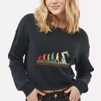Robot Robotics Engineer Retro Vintage Cropped Pullover Crew