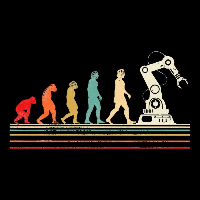 Robot Robotics Engineer Retro Vintage Cropped Pullover Crew
