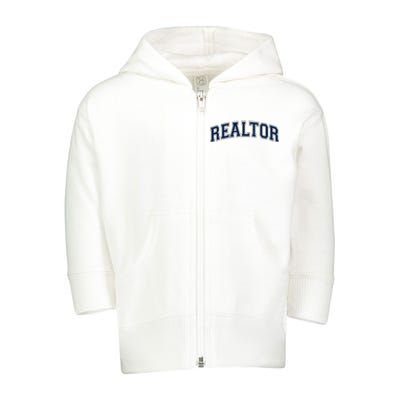 Realtor Real Estate Agent Broker Varsity Style Toddler Zip Fleece Hoodie