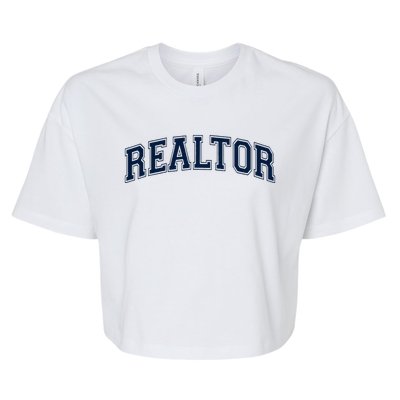 Realtor Real Estate Agent Broker Varsity Style Bella+Canvas Jersey Crop Tee