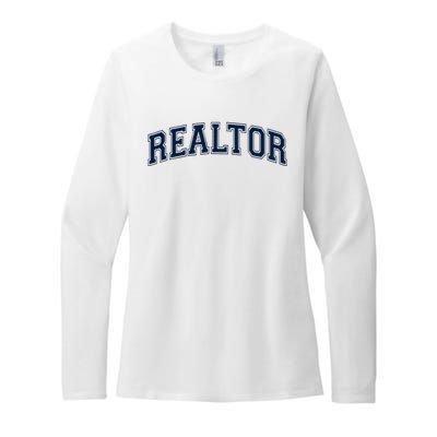 Realtor Real Estate Agent Broker Varsity Style Womens CVC Long Sleeve Shirt