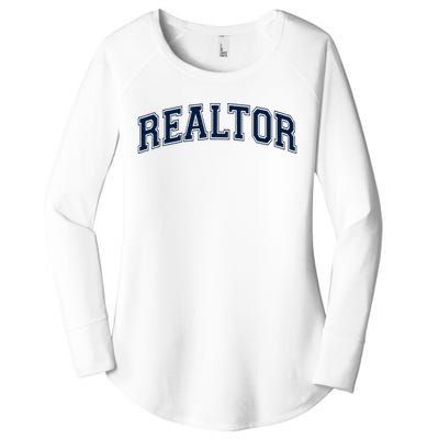 Realtor Real Estate Agent Broker Varsity Style Women's Perfect Tri Tunic Long Sleeve Shirt