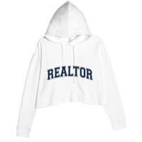 Realtor Real Estate Agent Broker Varsity Style Crop Fleece Hoodie