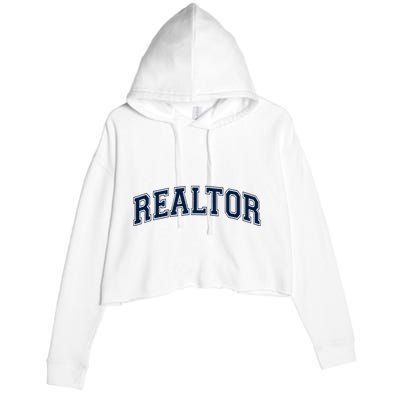 Realtor Real Estate Agent Broker Varsity Style Crop Fleece Hoodie