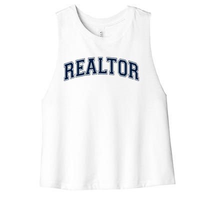 Realtor Real Estate Agent Broker Varsity Style Women's Racerback Cropped Tank