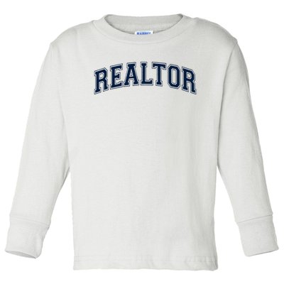 Realtor Real Estate Agent Broker Varsity Style Toddler Long Sleeve Shirt