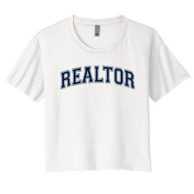 Realtor Real Estate Agent Broker Varsity Style Women's Crop Top Tee