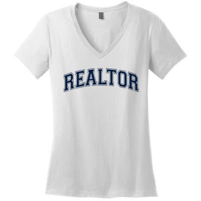 Realtor Real Estate Agent Broker Varsity Style Women's V-Neck T-Shirt