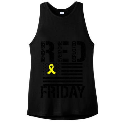 R.E.D. Remember Everyone Deployed Red Friday Ladies PosiCharge Tri-Blend Wicking Tank