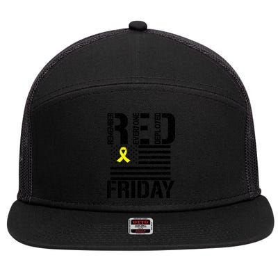R.E.D. Remember Everyone Deployed Red Friday 7 Panel Mesh Trucker Snapback Hat