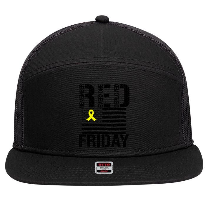 R.E.D. Remember Everyone Deployed Red Friday 7 Panel Mesh Trucker Snapback Hat