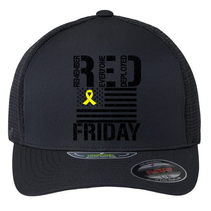 R.E.D. Remember Everyone Deployed Red Friday Flexfit Unipanel Trucker Cap