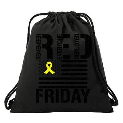 R.E.D. Remember Everyone Deployed Red Friday Drawstring Bag
