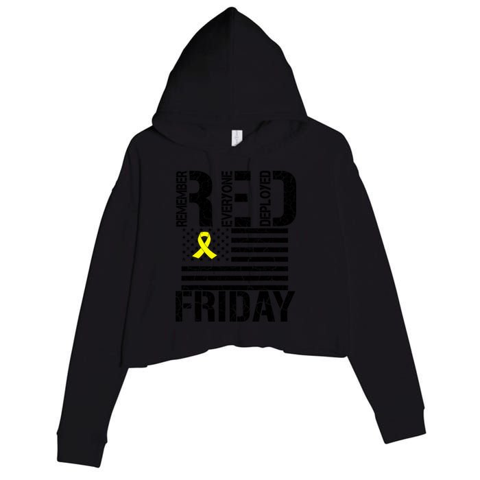 R.E.D. Remember Everyone Deployed Red Friday Crop Fleece Hoodie