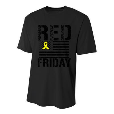 R.E.D. Remember Everyone Deployed Red Friday Youth Performance Sprint T-Shirt