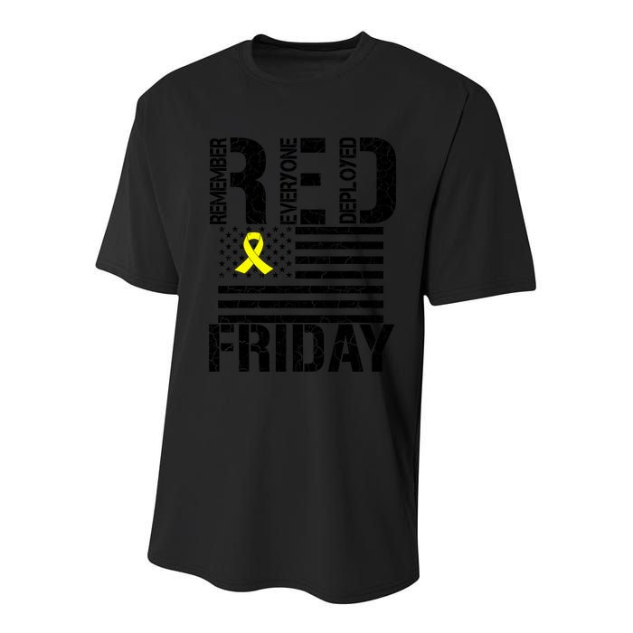 R.E.D. Remember Everyone Deployed Red Friday Youth Performance Sprint T-Shirt