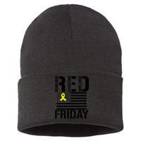 R.E.D. Remember Everyone Deployed Red Friday Sustainable Knit Beanie