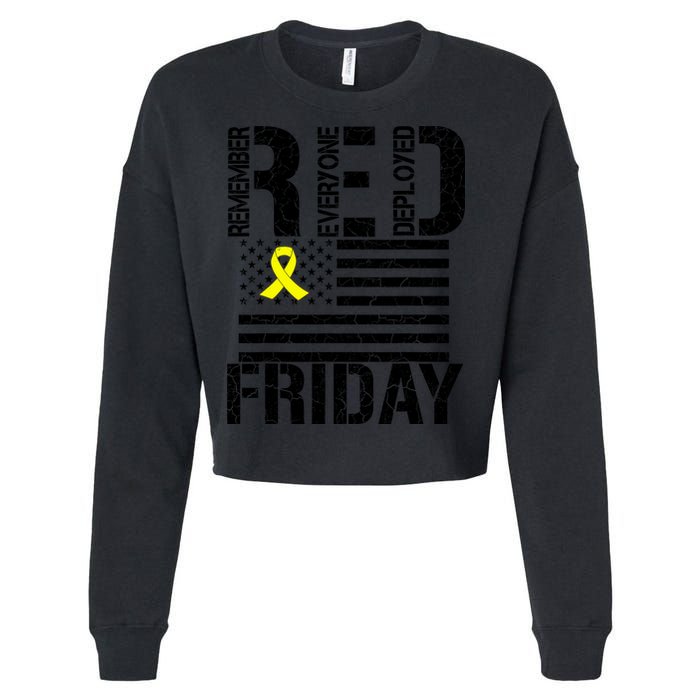 R.E.D. Remember Everyone Deployed Red Friday Cropped Pullover Crew