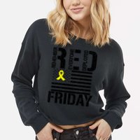 R.E.D. Remember Everyone Deployed Red Friday Cropped Pullover Crew