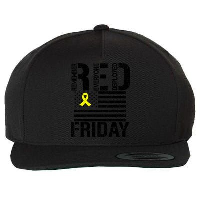 R.E.D. Remember Everyone Deployed Red Friday Wool Snapback Cap
