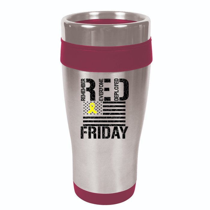 R.E.D. Remember Everyone Deployed Red Friday 16oz Travel Tumbler