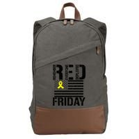 R.E.D. Remember Everyone Deployed Red Friday Cotton Canvas Backpack